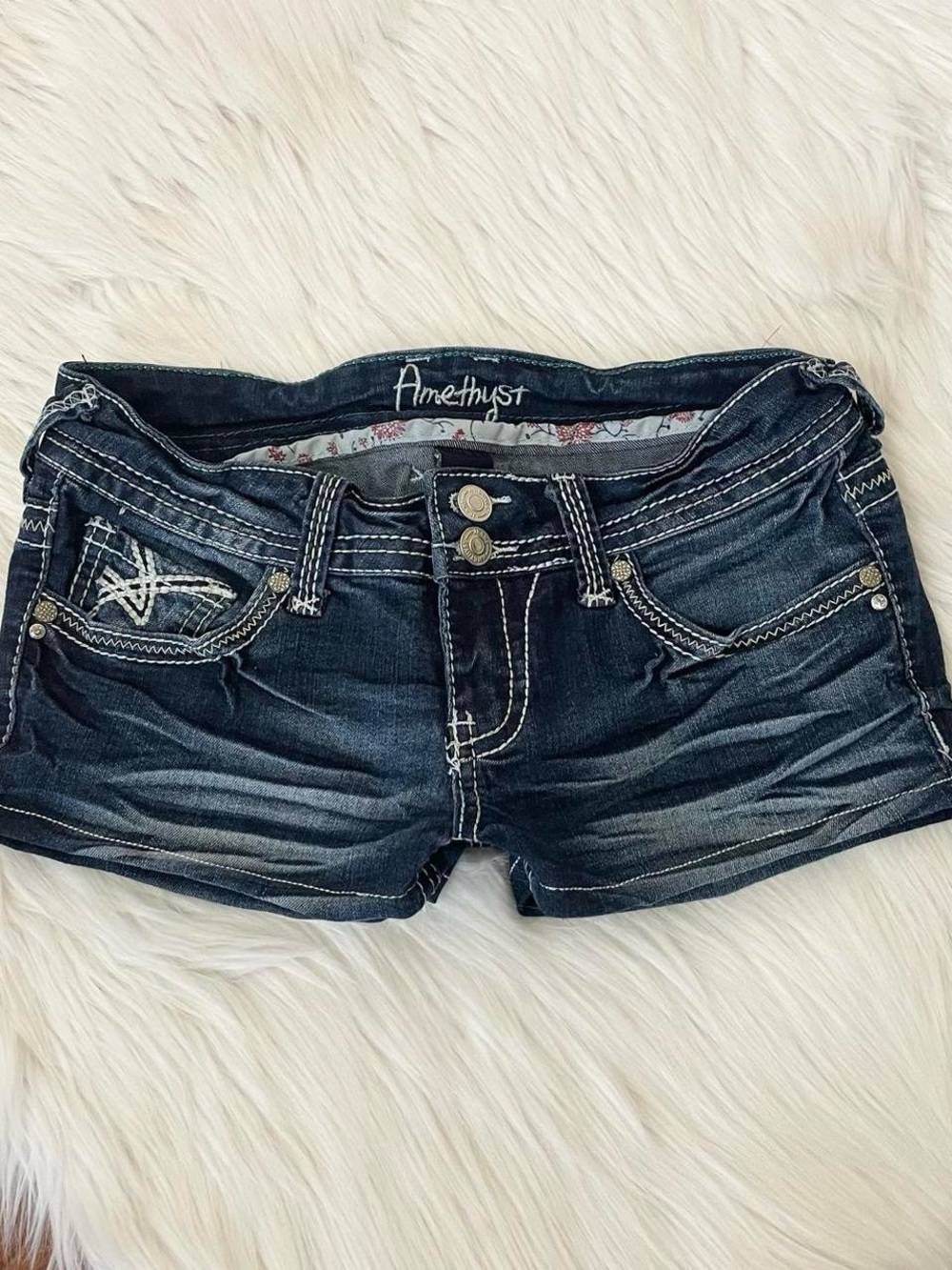 Vintage Y2K mcbling micro mini jean shorts by Amethyst